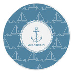 Rope Sail Boats Round Stone Trivet (Personalized)