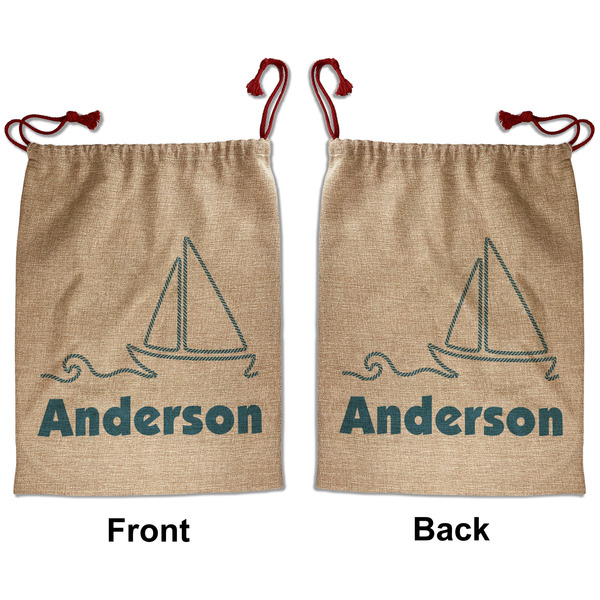 Rope Sail Boats Santa Bag - Front and Back