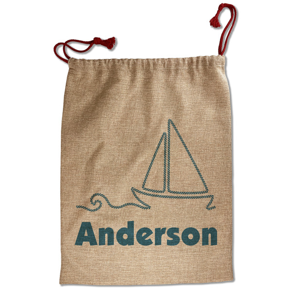Rope Sail Boats Santa Bag - Front