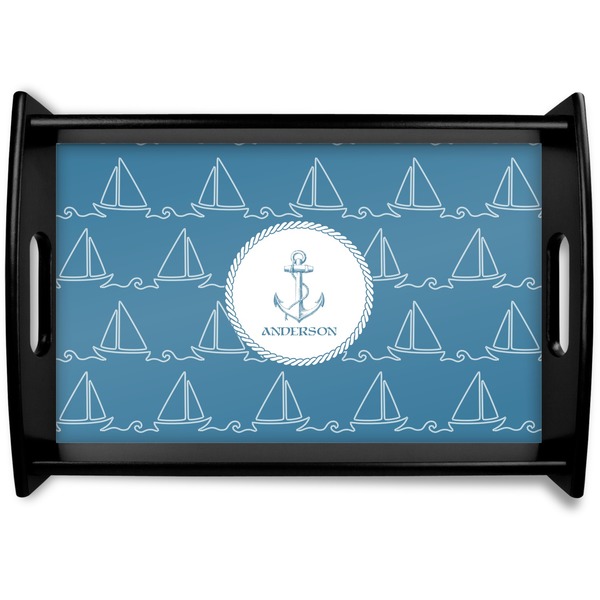 Custom Rope Sail Boats Wooden Tray (Personalized)