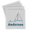 Rope Sail Boats Set of 4 Sandstone Coasters - Front View