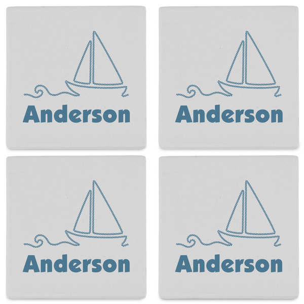 Rope Sail Boats Set of 4 Sandstone Coasters - See All 4 View