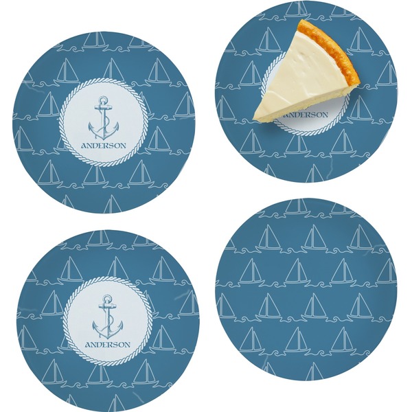 Rope Sail Boats Set of Appetizer / Dessert Plates
