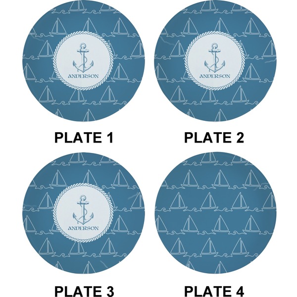 Rope Sail Boats Set of Appetizer / Dessert Plates (Approval)