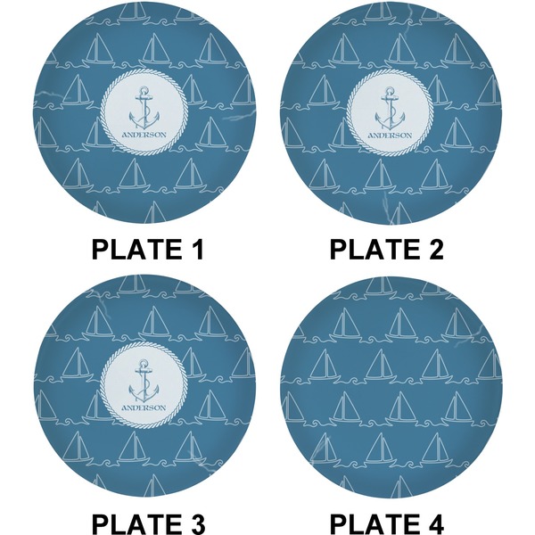 Rope Sail Boats Set of Lunch / Dinner Plates (Approval)