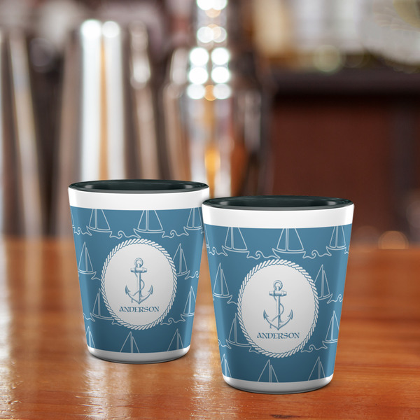 Rope Sail Boats Shot Glass - Two Tone - LIFESTYLE