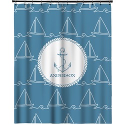 Rope Sail Boats Extra Long Shower Curtain - 70"x84" (Personalized)