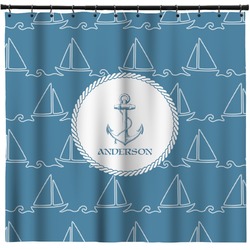 Rope Sail Boats Shower Curtain - 71" x 74" (Personalized)