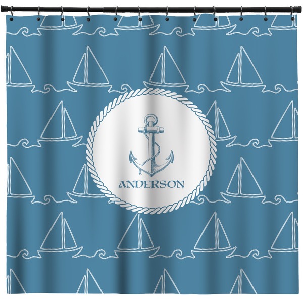 Custom Rope Sail Boats Shower Curtain - 71" x 74" (Personalized)
