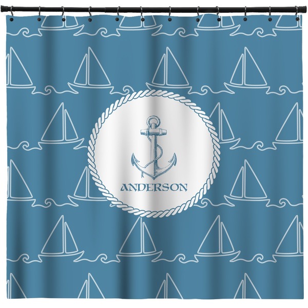 Custom Rope Sail Boats Shower Curtain - 71" x 74" (Personalized)