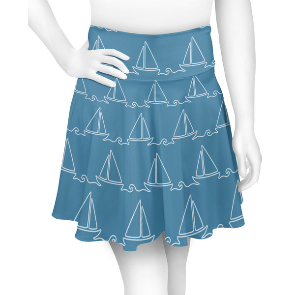 Custom Rope Sail Boats Skater Skirt - Medium