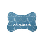 Rope Sail Boats Bone Shaped Dog Food Mat (Small) (Personalized)