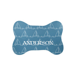 Rope Sail Boats Bone Shaped Dog Food Mat (Small) (Personalized)