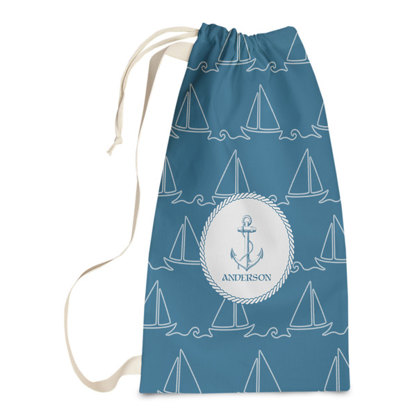 Custom Rope Sail Boats Laundry Bags - Small (Personalized)