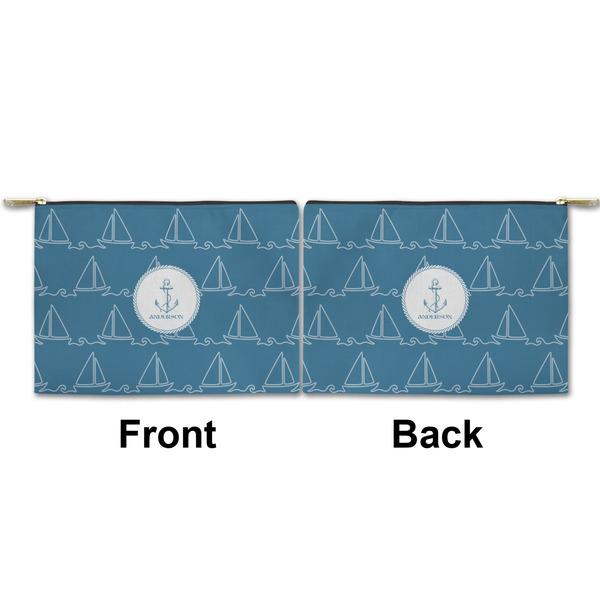 Rope Sail Boats Small Zipper Pouch Approval (Front and Back)