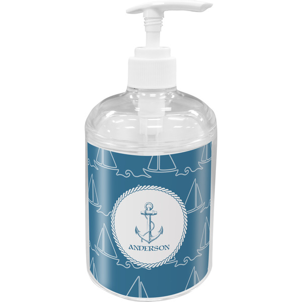 Custom Rope Sail Boats Acrylic Soap & Lotion Bottle (Personalized)