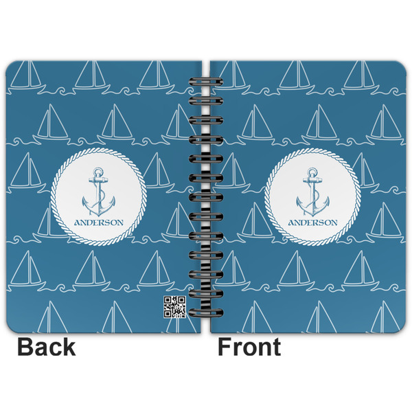 Rope Sail Boats Spiral Journal 5 x 7 - Apvl