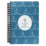 Rope Sail Boats Spiral Notebook - 7x10 w/ Name or Text