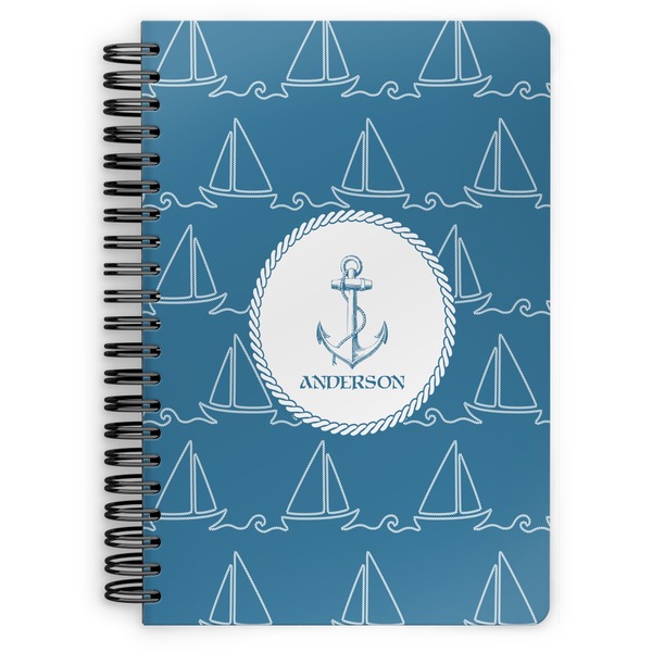 Custom Rope Sail Boats Spiral Notebook (Personalized)