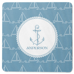 Rope Sail Boats Square Rubber Backed Coaster (Personalized)