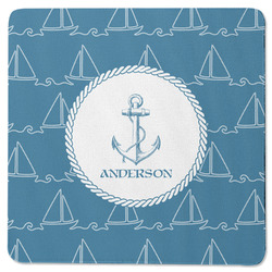 Rope Sail Boats Square Rubber Backed Coaster (Personalized)