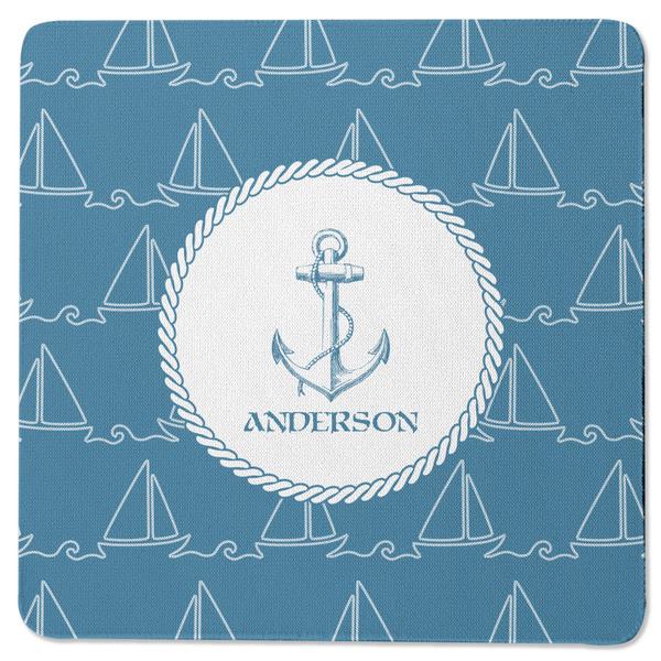 Rope Sail Boats Square Coaster Rubber Back - Single