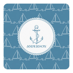 Rope Sail Boats Square Decal - Small (Personalized)