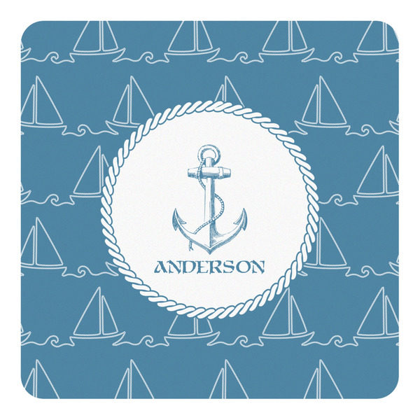 Custom Rope Sail Boats Square Decal (Personalized)