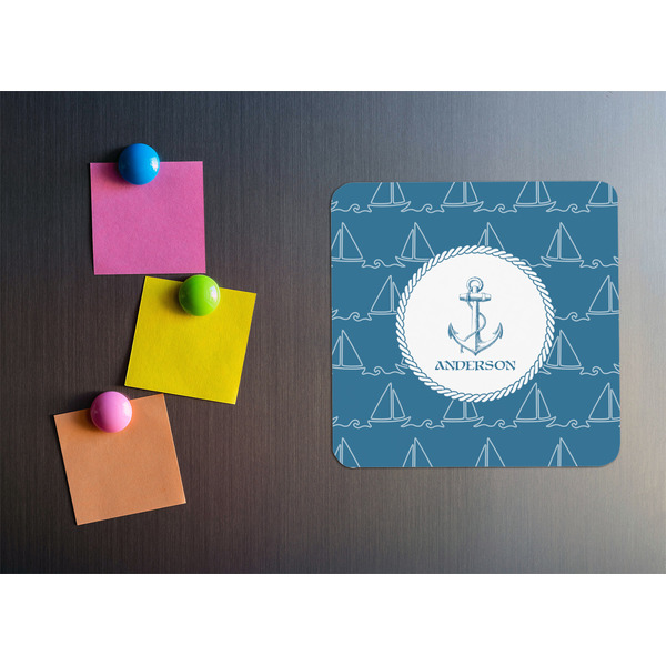 Rope Sail Boats Square Fridge Magnet - LIFESTYLE