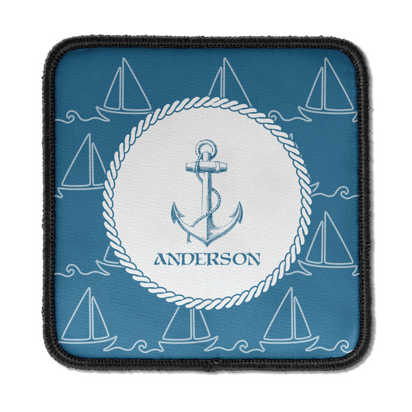 Custom Rope Sail Boats Iron On Square Patch w/ Name or Text
