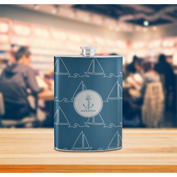 Rope Sail Boats Stainless Steel Flask - LIFESTYLE 2