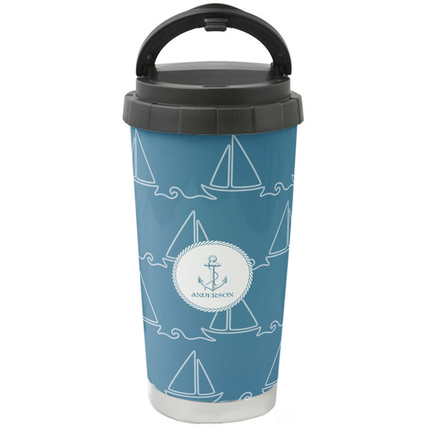 Custom Rope Sail Boats Stainless Steel Coffee Tumbler (Personalized)