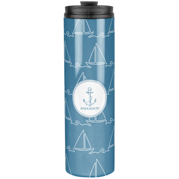 Custom Rope Sail Boats Stainless Steel Skinny Tumbler - 20 oz (Personalized)