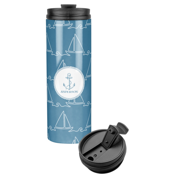 Custom Rope Sail Boats Stainless Steel Skinny Tumbler (Personalized)