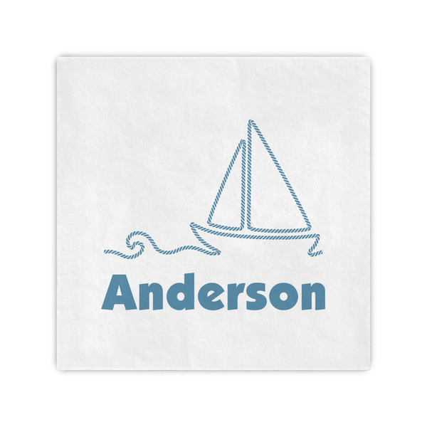 Custom Rope Sail Boats Cocktail Napkins (Personalized)