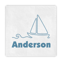 Rope Sail Boats Decorative Paper Napkins (Personalized)