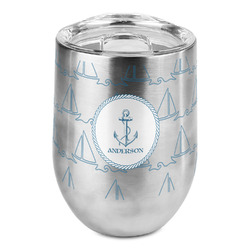 Rope Sail Boats Stemless Wine Tumbler - Full Print (Personalized)