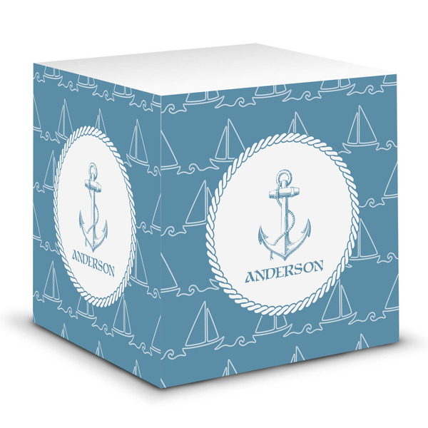 Custom Rope Sail Boats Sticky Note Cube (Personalized)