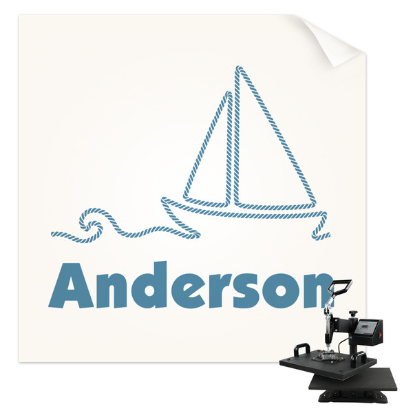Custom Rope Sail Boats Sublimation Transfer - Shirt Back / Men (Personalized)