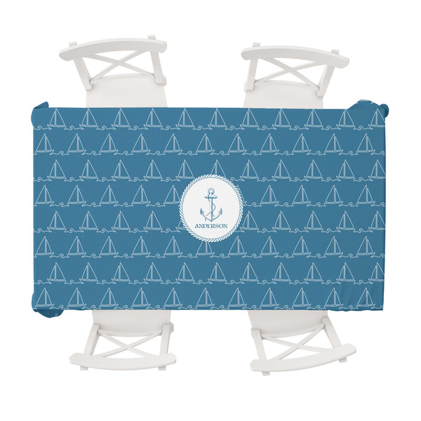 Custom Rope Sail Boats Tablecloth - 58"x102" (Personalized)