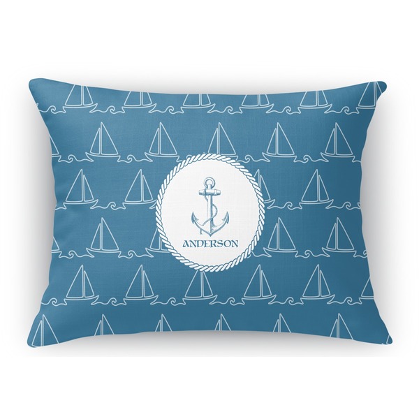 Custom Rope Sail Boats Rectangular Throw Pillow Case (Personalized)
