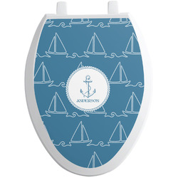 Rope Sail Boats Toilet Seat Decal - Elongated (Personalized)