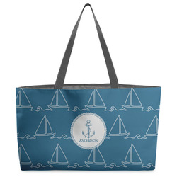 Rope Sail Boats Beach Totes Bag - w/ Black Handles (Personalized)