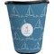 Rope Sail Boats Waste Basket - Double Sided (Black) (Personalized)