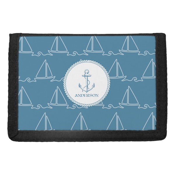 Custom Rope Sail Boats Trifold Wallet (Personalized)