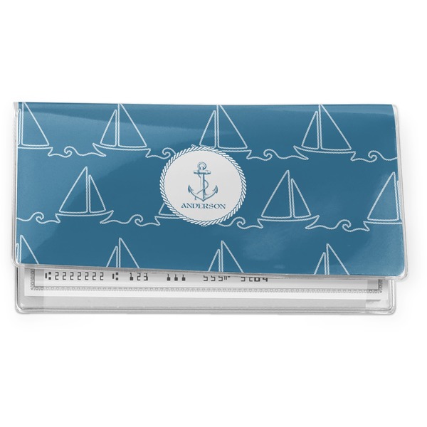 Custom Rope Sail Boats Vinyl Checkbook Cover (Personalized)