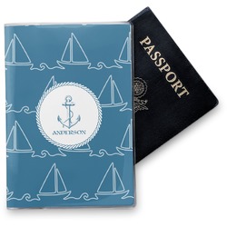 Rope Sail Boats Vinyl Passport Holder (Personalized)