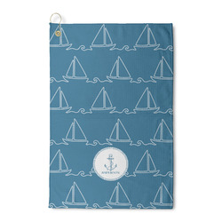 Rope Sail Boats Waffle Weave Golf Towel (Personalized)
