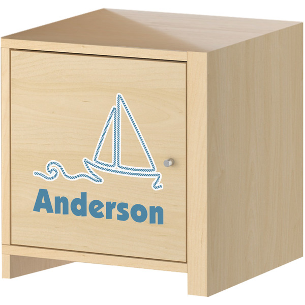 Rope Sail Boats Wall Graphic on Wooden Cabinet
