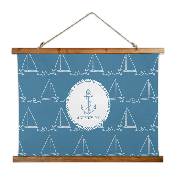 Custom Rope Sail Boats Wall Hanging Tapestry - Wide (Personalized)
